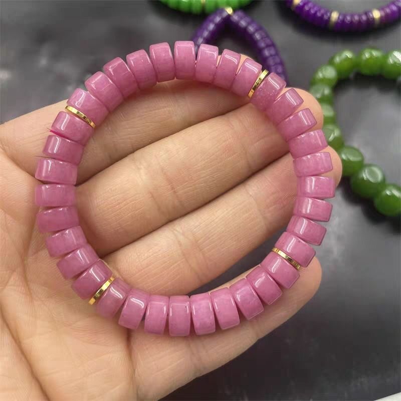 天然舒俱来苏纪石满色隔片手链东陵玉满肉芙蓉玉干青翡翠色女手饰