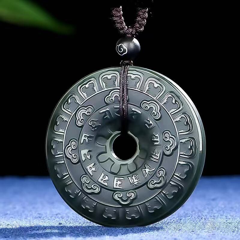 天然祥云平安扣项链新疆和田玉