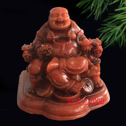 寿山石摆件芙蓉石雕刻佛像