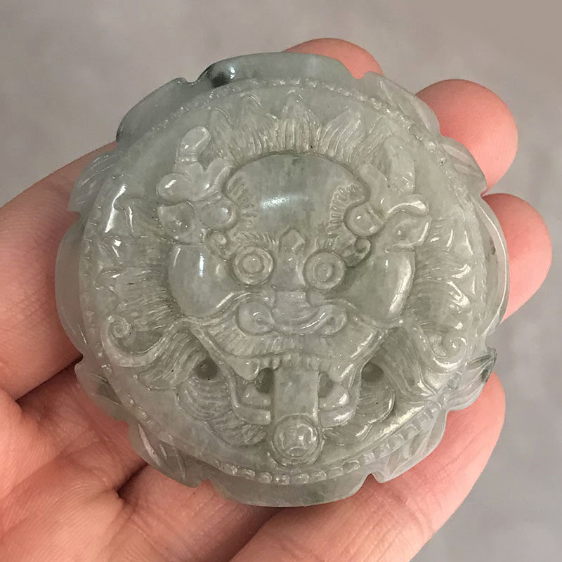 天然独山玉龙头皮带扣南阳独玉精雕生肖龙腰带扣男女护身腰佩挂件