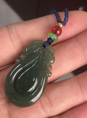 天然缅甸油青翡翠A货水滴吊坠冰种翡翠玉石爱心挂件女心形锁骨链