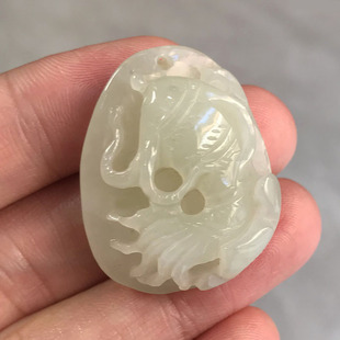 天然和田玉青白玉人参吊坠男女玉石人生如意玉坠挂件项链立体玉佩