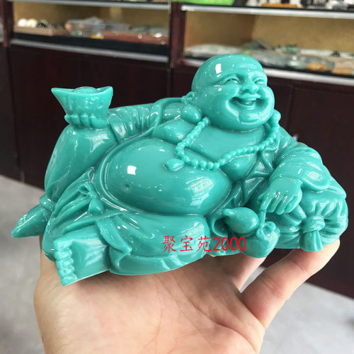 绿松石笑佛玉石弥勒佛玉佛