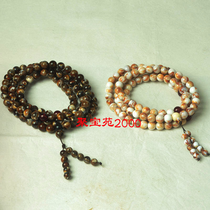 琥珀蜜蜡108圆珠佛珠手串
