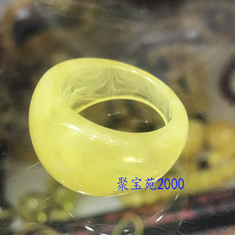 天然波罗的海琥珀蜜蜡戒指男女马鞍戒指戒圈新款高档老蜜指环手饰