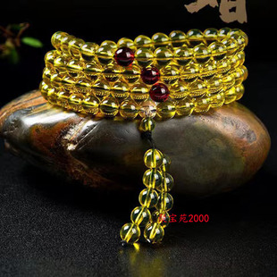 仿琥珀手串蓝珀108颗项链多圈手链男女士佛珠念珠蜜蜡手串配饰品