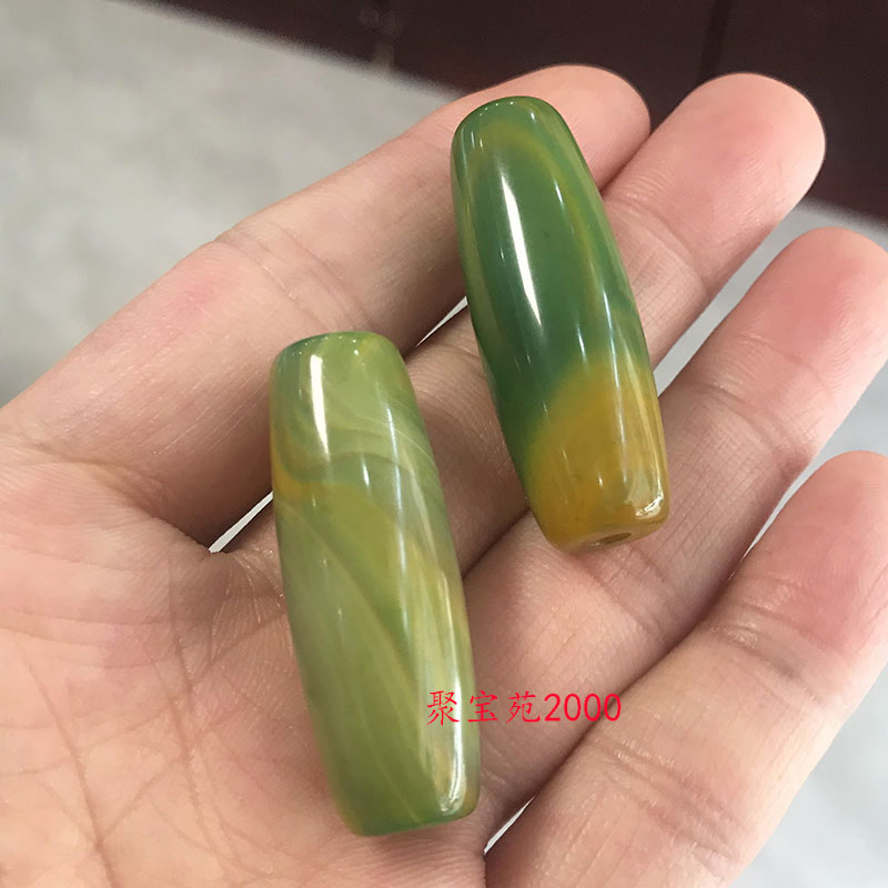 天然西藏真品天珠玛瑙吊坠男女黄绿玉髓路路通项坠玛瑙项链毛衣链