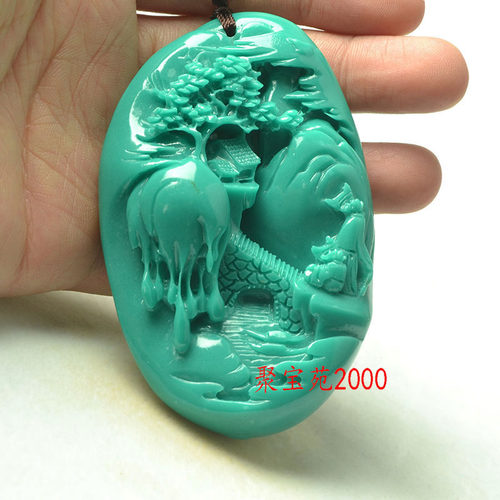 绿松石山水风景把玩件