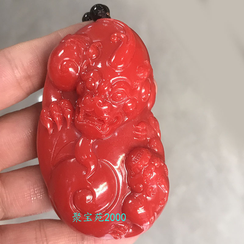南红玛瑙貔貅手把件柿子红母子皮丘手玩件仿玛瑙招财神兽瑞兽把件