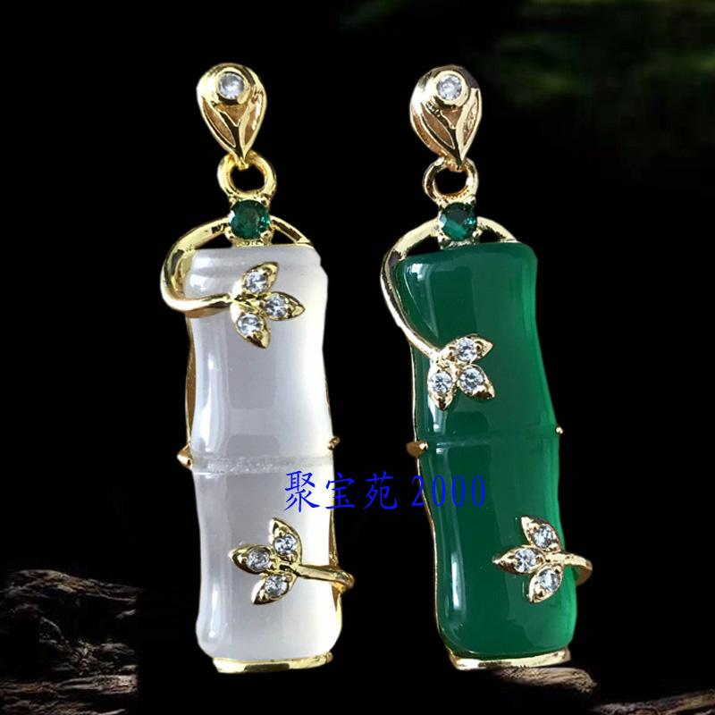 天然和田玉纯银节节高送妈妈项链