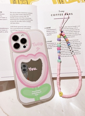 mirror cute case iphone 14 pro max 13 casing xs 12适用苹果7手机保护壳8链条郁金香软壳13pro 14plus cov