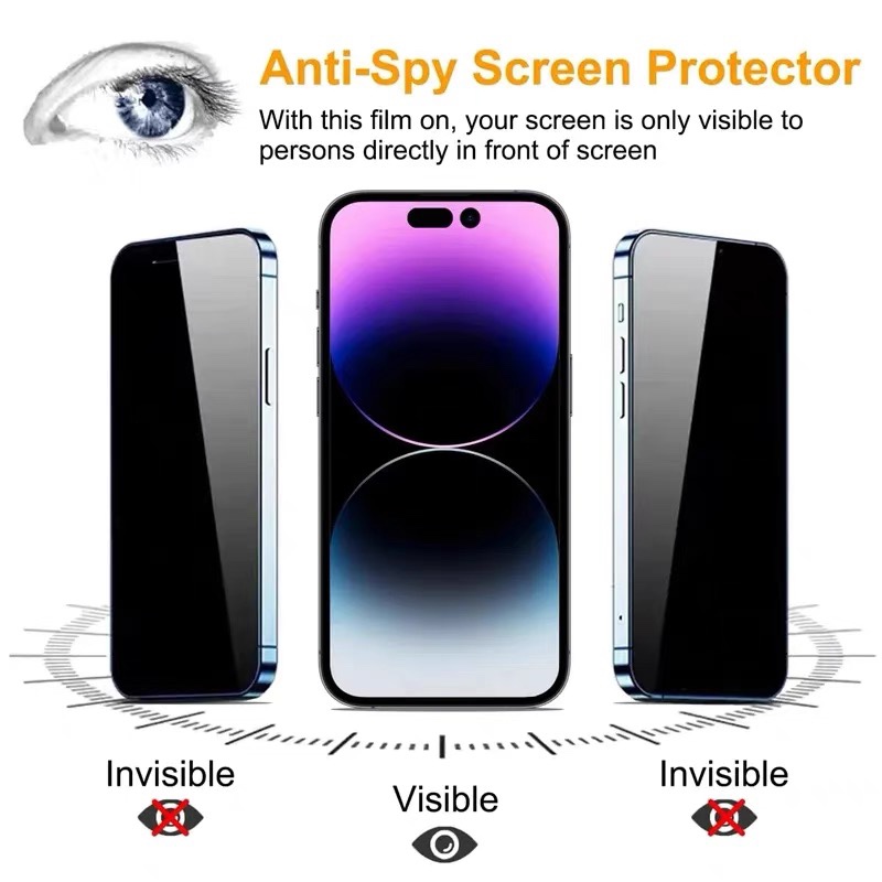 2PCS Privacy Screen Protector for IPhone 15 14 11 12 13 Pro适用于苹果15 15plus防窥膜iphoneSE第三代