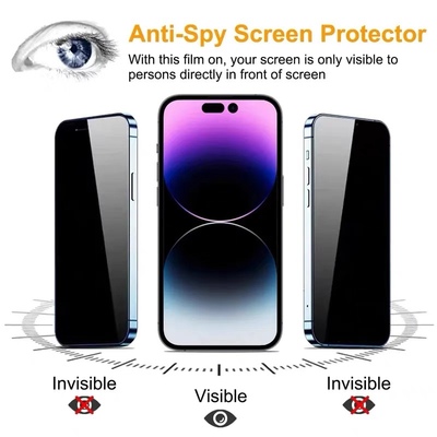 2PCS Privacy Screen Protector for IPhone16 15 14 11 12 13 Pro适用于苹果15 15plus防窥膜iphoneSE第三代
