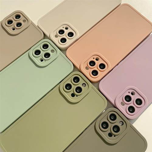 Casing Ponsel Silikon Lembut 12 Warna Matte untuk iPhone适用