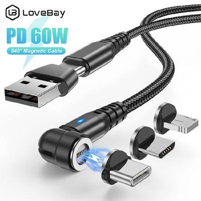 Lovebay 60W Kabel Magnetik PD untuk iPhone 13 12 Samsung