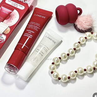 现货2025LANEIGE兰芝唇蜜唇部精华红色甜甜圈挂件+软垫润唇唇膏