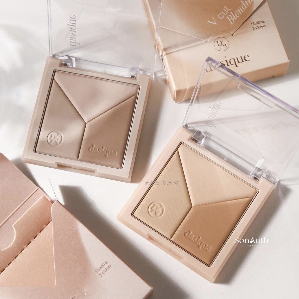 现货~韩国dasique代曦可三色修容02冷调暖调鼻影阴影遮瑕提亮粉