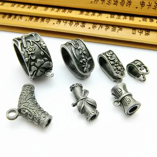 藏银天铁保色复古风合金三通吊管连接扣 diy手工手链项链饰品配件