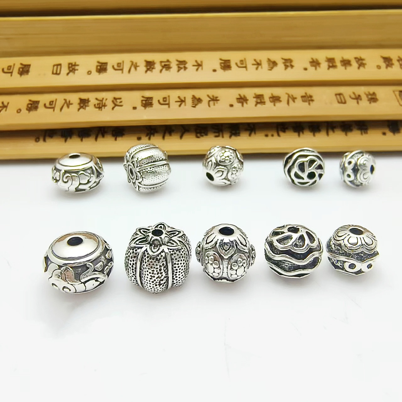 藏银复古风南瓜珠隔珠 diy手工编织串珠手链项链散珠配件材料