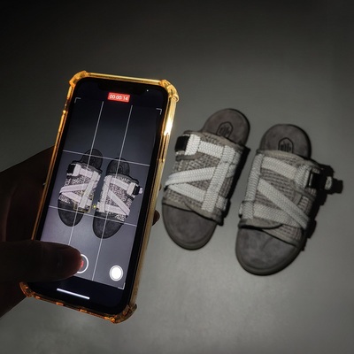 灰满天星潮牌莆田CHRISTO  VISVIM拖鞋潮拖男休闲一字拖沙滩拖鞋