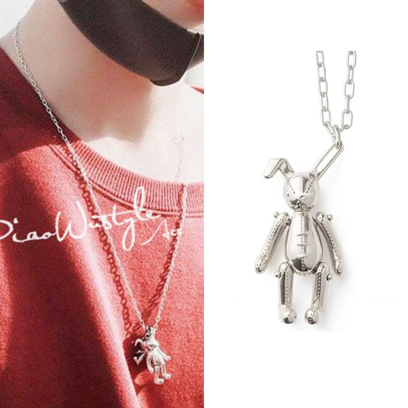 明星同款项链可爱小兔子熊猫ins配饰长毛衣链节日礼物