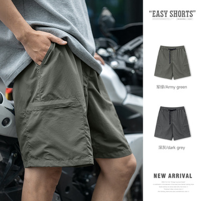 MRA男装 美式复古大口袋工装短裤户外速干直筒休闲薄款五分中裤男