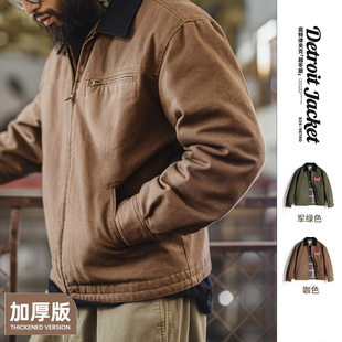 马登工装美式复古底特律棉服星际穿越猎装J001翻领加厚夹克外套男