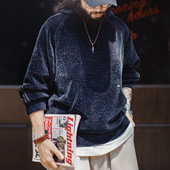 雪尼尔连帽卫衣套头复古保暖灯芯绒加厚帽衫 马登工装 美式 外套男冬