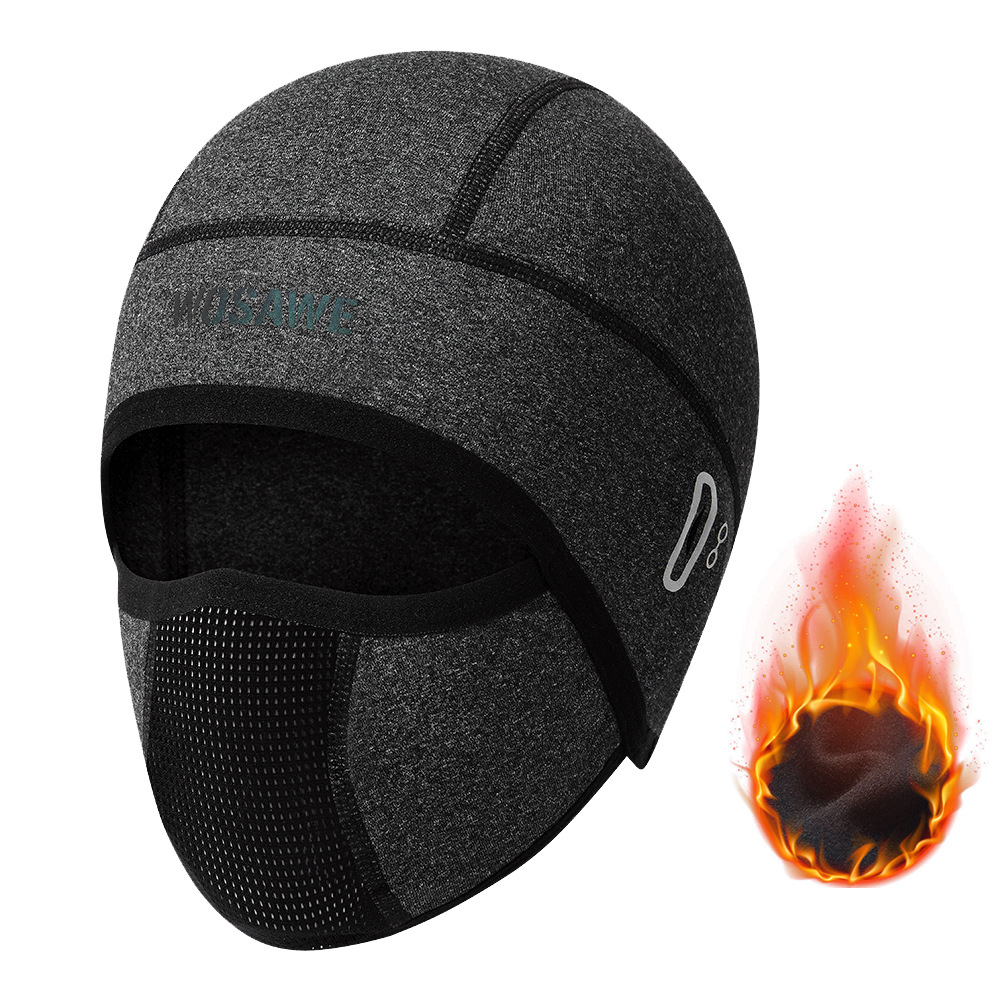 沃萨维户外冬季保暖防风面罩滑雪溜冰抓绒防寒遮耳口罩骑行头套
