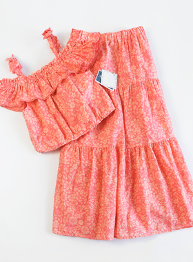 欣易雪法单童装  长裙 半身裙女童打揽印花裙 棉布裙