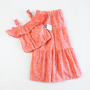 棉布裙 半身裙女童打揽印花裙 欣易雪法单童装 长裙