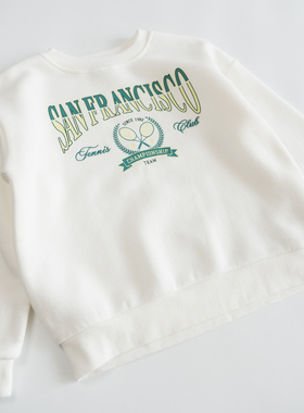 欣易雪法单童装套头字母卫衣中长款长袖圆领女童休闲风套头衫宽松