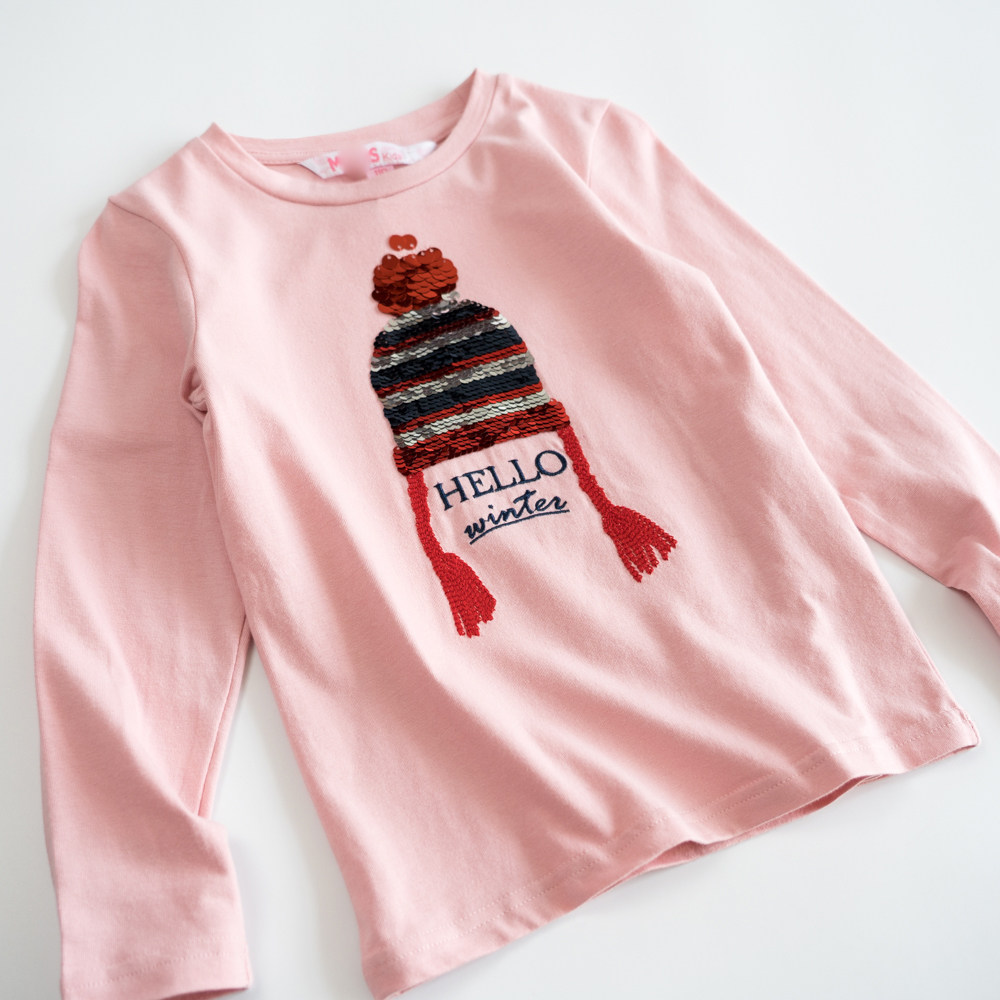 欣易雪法单童装  亮片款儿童 长袖粉色 棉质柔软G6-4,童装/婴儿装/亲子装,T恤,淘宝优惠券,粉丝福利购,淘宝优惠卷