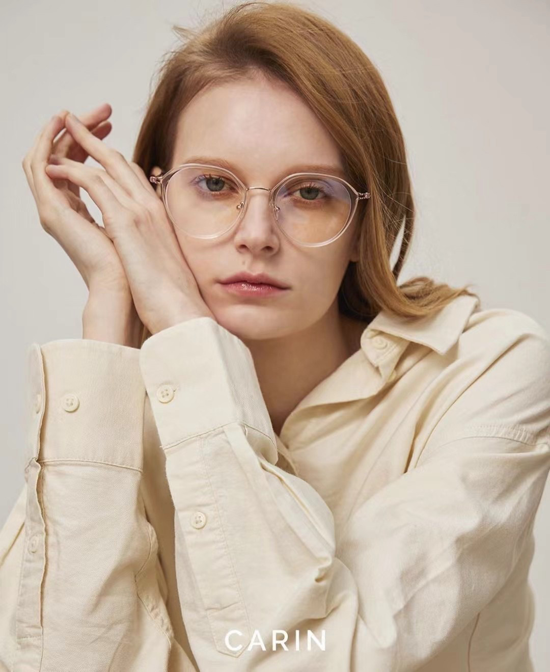 carin眼镜超轻钛架眼镜 近视镜女板材全框眼镜架