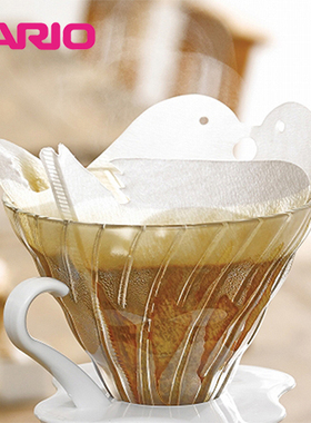 日本原装HARIO哈里欧V60爱情鸟咖啡滤纸过滤纸白色鸽子形20枚入