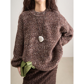 包裹感 LANVIVIER 温暖 云朵般轻盈彩色编织混色宽松套头大毛衣