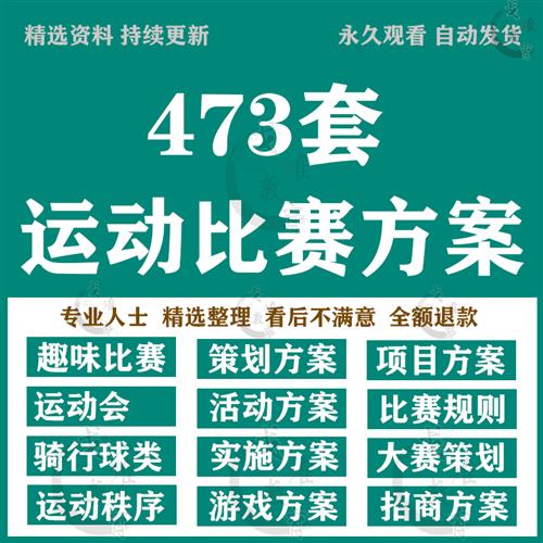 体育赛事趣味H运动会活动策画方案秩序比赛骑行排球蓝球马拉松足