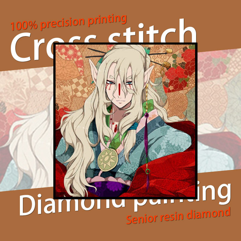 【新品】动漫周边100%精准印花  怪化猫 卖药郎 十字绣02