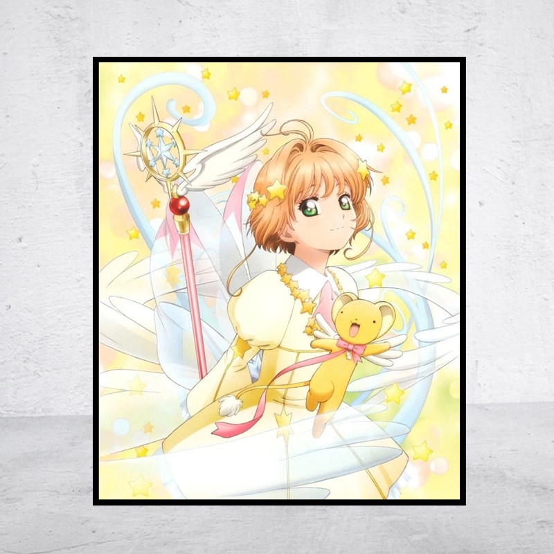 【新品】动漫钻石画百变小樱魔卡少女樱方圆钻满贴十字绣满绣印