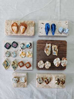 盲盒三对Joey手作陶瓷耳饰手绘复古女森系清新手工饰品耳钉