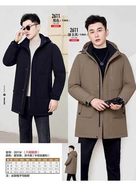 羽狼2611羽绒服2026年新款九成品冬半成品男衣皮衣壳大码脱卸