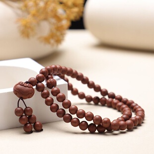 中草药息肌丸如意款三圈手串天然古法合香珠8mm 国风手工佛珠手持