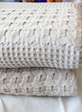 全棉华夫格双人床单240*260cm柔软亲肤蜂巢工艺纯棉床单1.3kg