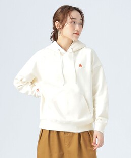 日本简beams系列字母刺绣连帽毛圈卫衣男女同款情侣装无帽绳