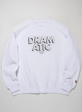 日本潮牌限量版DRAMATIC圆领套头宽松纯棉卫衣男女同款15000+日元