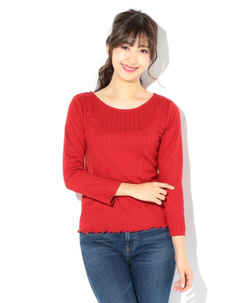日本2018春季新款打底衫薄款女新款花边长袖针织衫 清新文艺
