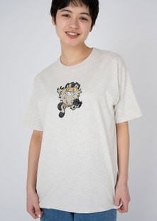 日本小潮牌宝可梦系列加拉尔刺绣纯棉短袖T恤  男女同款情侣 补货