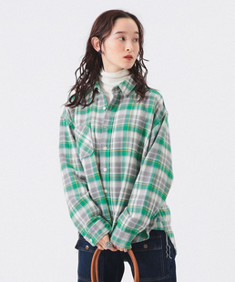 日本高端beams boy经典格纹秋冬工装纯棉厚衬衫外套17000+日币