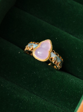 【福禄一生】珐琅工艺 开口戒指 大小可调 新中式 国风 古法 经典