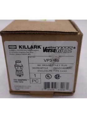 KILLARK VP3485 30A GROUND STYLE 2 插槽,3 线 4 杆 - 现货 3707